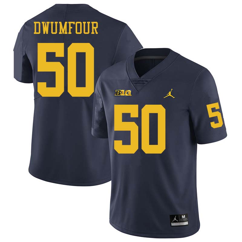 Jordan Brand Men #50 Michael Dwumfour Michigan Wolverines College Football Jerseys Sale-Navy